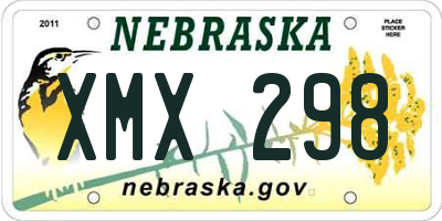 NE license plate XMX298