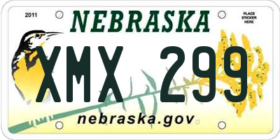 NE license plate XMX299