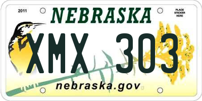 NE license plate XMX303