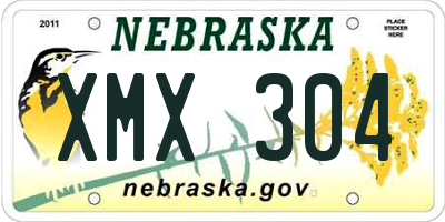 NE license plate XMX304