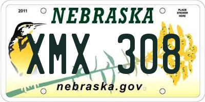 NE license plate XMX308