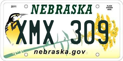 NE license plate XMX309