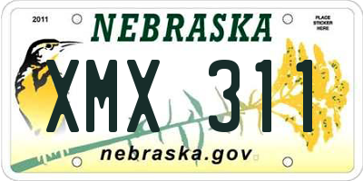 NE license plate XMX311