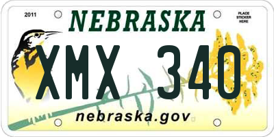 NE license plate XMX340