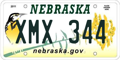 NE license plate XMX344