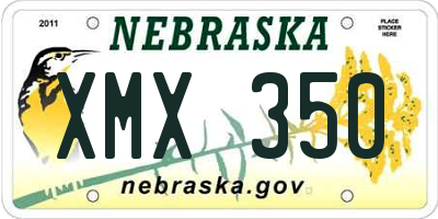 NE license plate XMX350