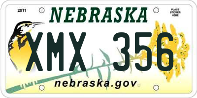 NE license plate XMX356