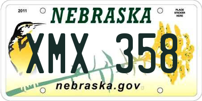 NE license plate XMX358