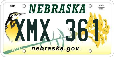 NE license plate XMX361