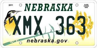NE license plate XMX363