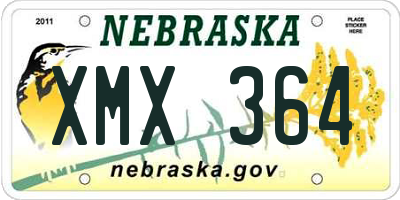 NE license plate XMX364