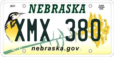 NE license plate XMX380