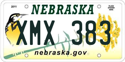 NE license plate XMX383