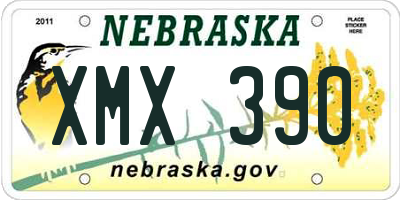 NE license plate XMX390
