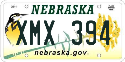 NE license plate XMX394