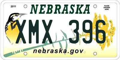NE license plate XMX396