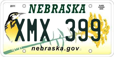 NE license plate XMX399