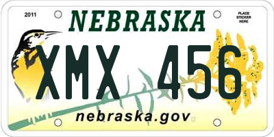 NE license plate XMX456