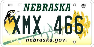 NE license plate XMX466