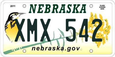 NE license plate XMX542