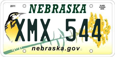 NE license plate XMX544