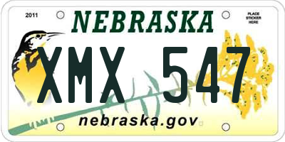 NE license plate XMX547