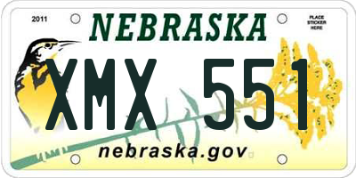NE license plate XMX551