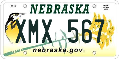 NE license plate XMX567