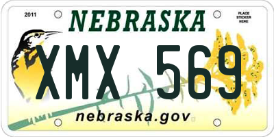 NE license plate XMX569