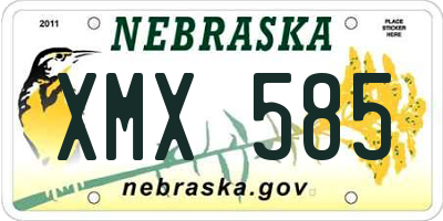 NE license plate XMX585