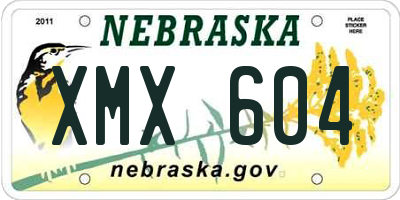 NE license plate XMX604