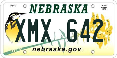 NE license plate XMX642