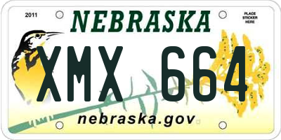 NE license plate XMX664