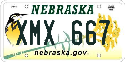 NE license plate XMX667