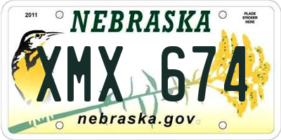 NE license plate XMX674