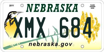 NE license plate XMX684