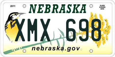 NE license plate XMX698