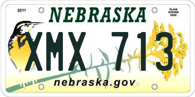 NE license plate XMX713