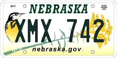 NE license plate XMX742