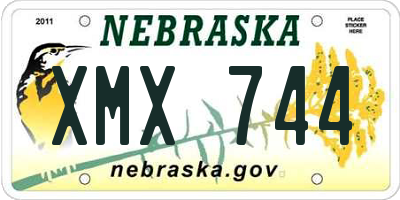 NE license plate XMX744