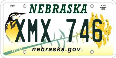 NE license plate XMX746