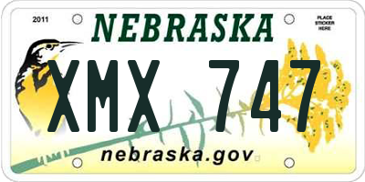 NE license plate XMX747