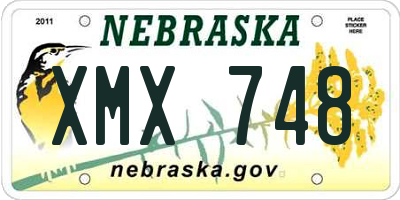 NE license plate XMX748