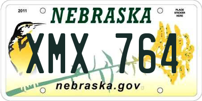 NE license plate XMX764