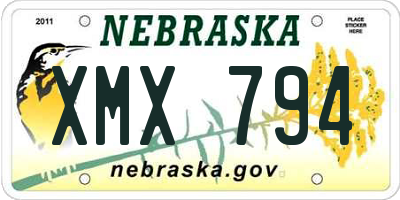 NE license plate XMX794