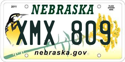 NE license plate XMX809
