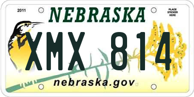 NE license plate XMX814