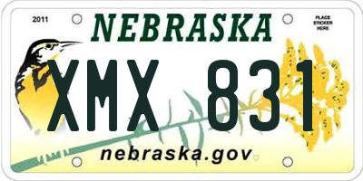 NE license plate XMX831