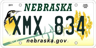 NE license plate XMX834