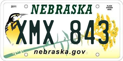 NE license plate XMX843